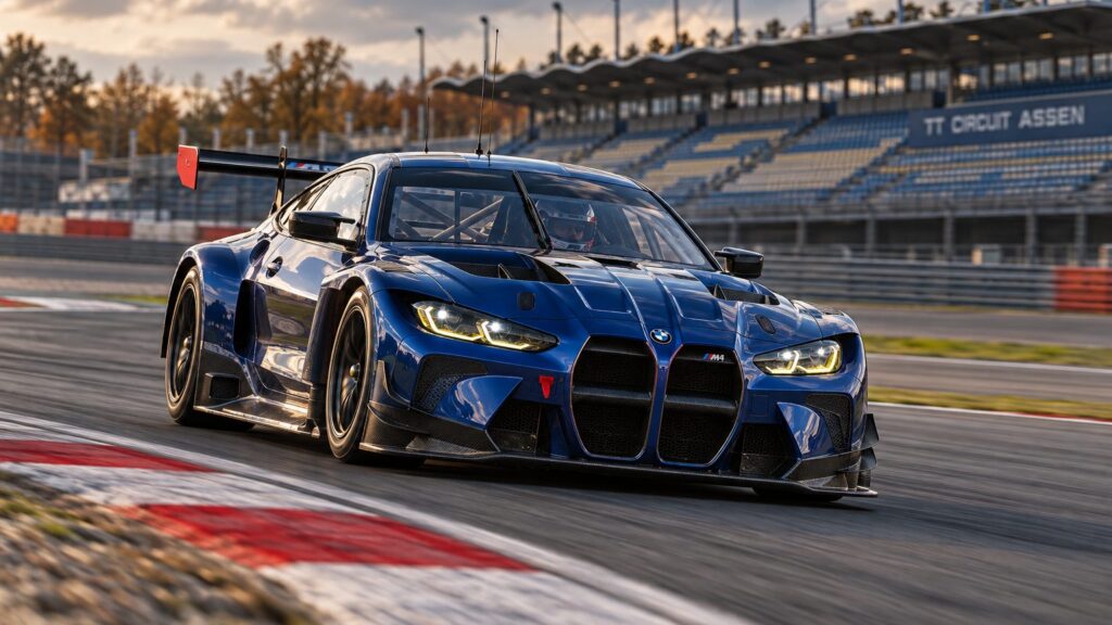 Blue BMW M4 GT3 on circuit, representing the expected Assen Supercar Challenge field