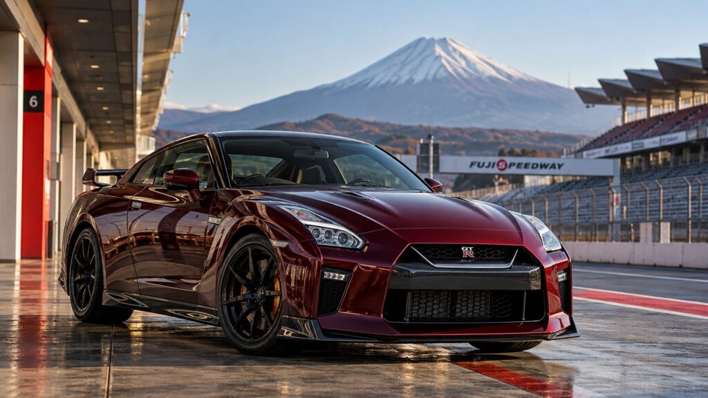 Performance coupe drifting beside an exotic-car display, illustrating the SEMA Fest 2026 attractions